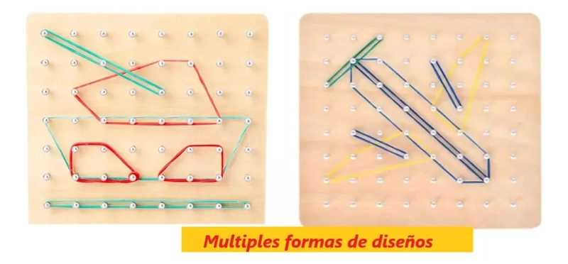 GEOPLANO ISOME TRICO DE MADERA PARA APRENDIZAJE INFANTIL - 7