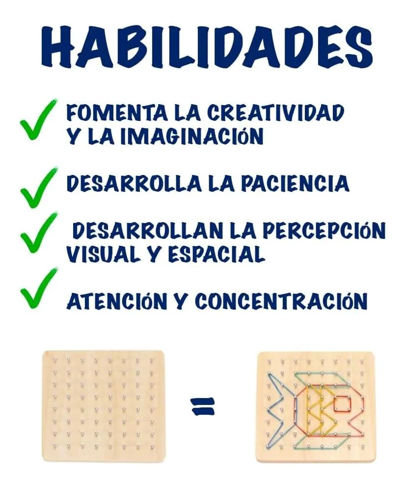 GEOPLANO ISOME TRICO DE MADERA PARA APRENDIZAJE INFANTIL - 8