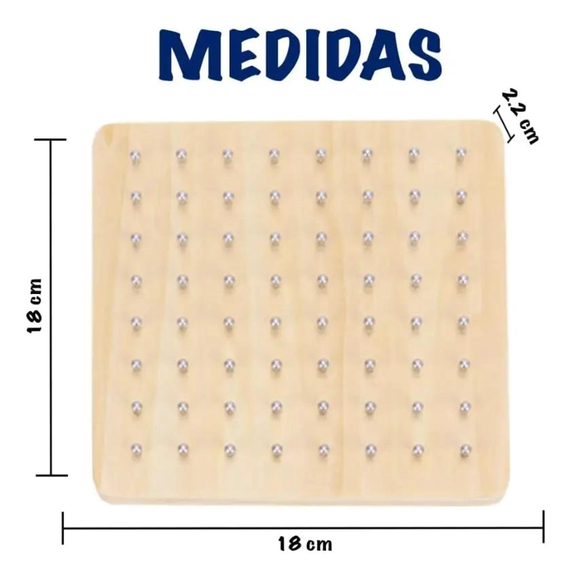GEOPLANO ISOME TRICO DE MADERA PARA APRENDIZAJE INFANTIL - 9