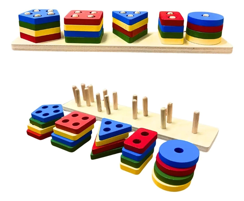 SET DE 10 JUGUETES DIDACTICOS DE MADERA PARA APRENDIZAJE INFANTIL - 5