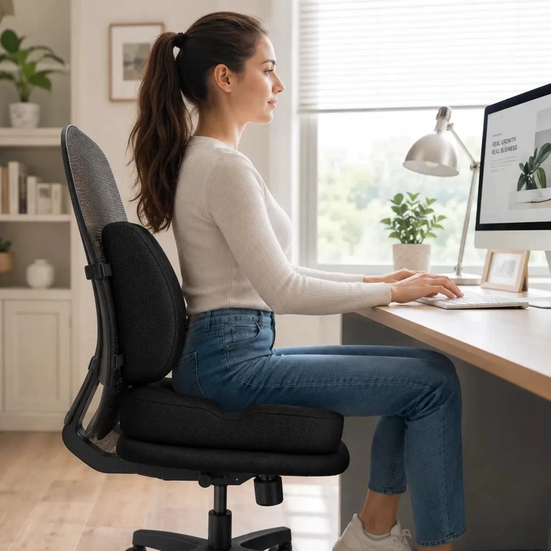 COJIN ERGONOMICO PARA ASIENTO Y RESPALDO LUMBAR - 5