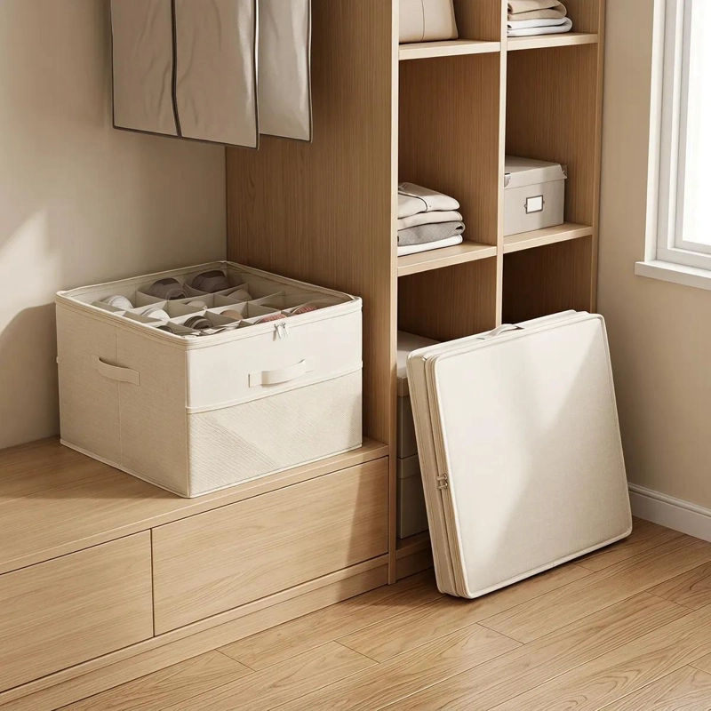 ORGANIZADOR MULTIUSO PARA ZAPATOS CON DIVISORES BEIGE - 5