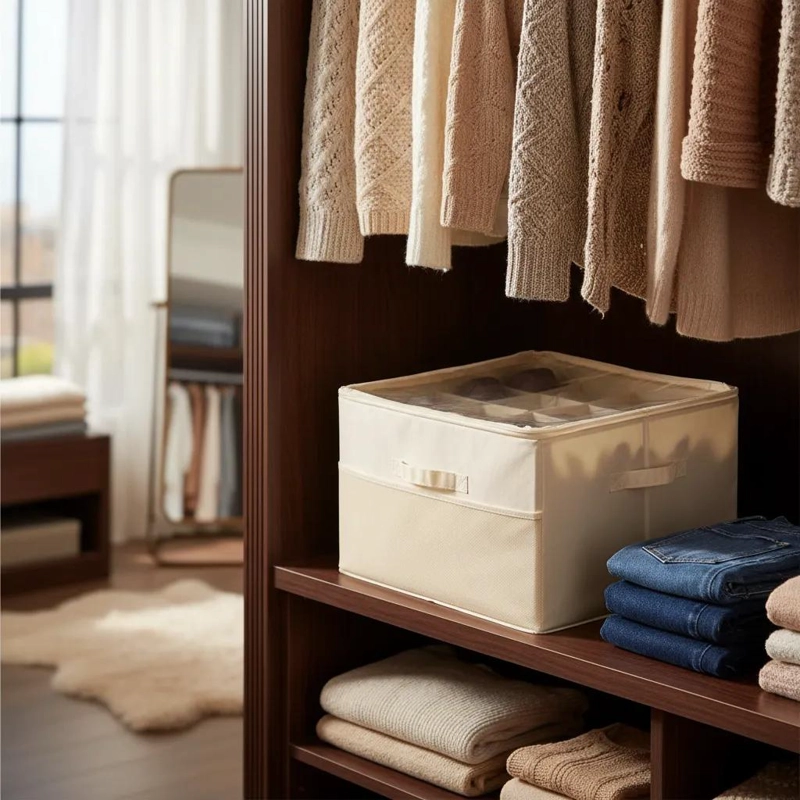 ORGANIZADOR MULTIUSO PARA ZAPATOS CON DIVISORES BEIGE - 7