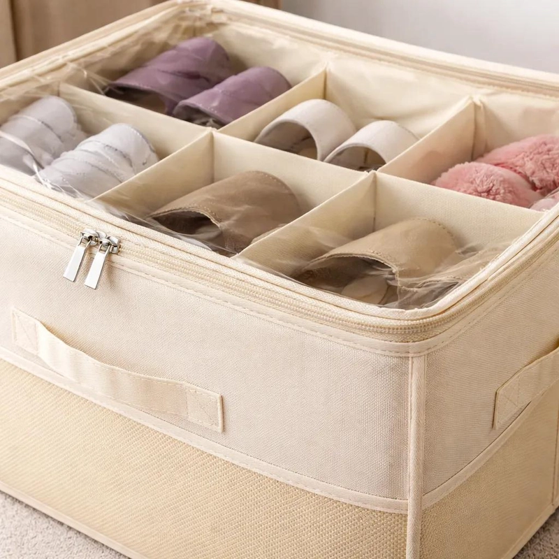 ORGANIZADOR MULTIUSO PARA ZAPATOS CON DIVISORES BEIGE - 9