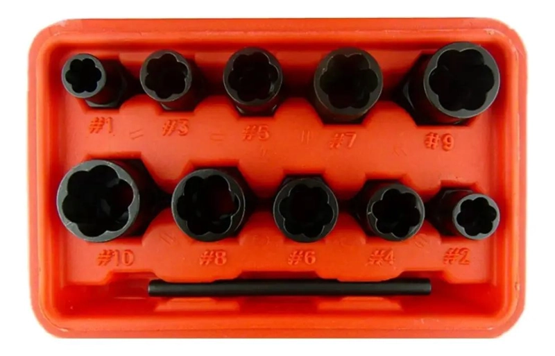 KIT DE DADOS EXTRACTORES PARA TUERCAS Y PERNOS 10 PIEZAS - 2