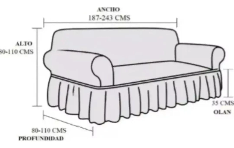FUNDA PARA SOFA 3 CUERPOS Y SILLONES INDIVIDUALES DE ALGODON TURCO COLOR TURQUES - 2