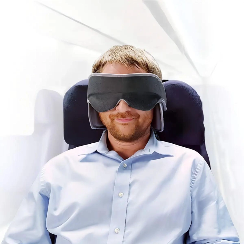 ALMOHADA DE VIAJE CON SOPORTE 360° Y AURICULARES INTEGRADOS - 1