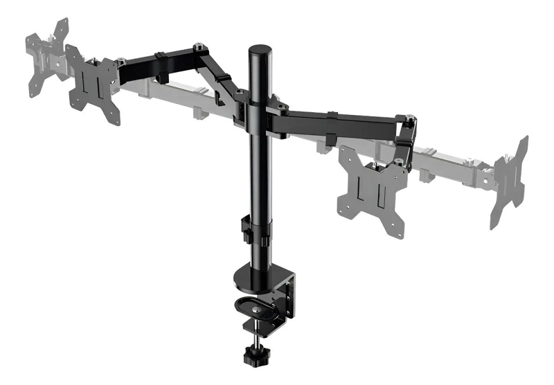SOPORTE DOBLE PARA MONITORES DE 10' A 27' CON AJUSTE ARTICULADO - 1