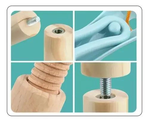JUEGO DE LIMPIEZA DE MADERA PARA NIÑOS CON 6 PIEZAS - 3