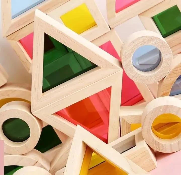 JUEGO DE BLOQUES DE MADERA PARA CONSTRUCCION DIDACTICA 24 PIEZAS - 5