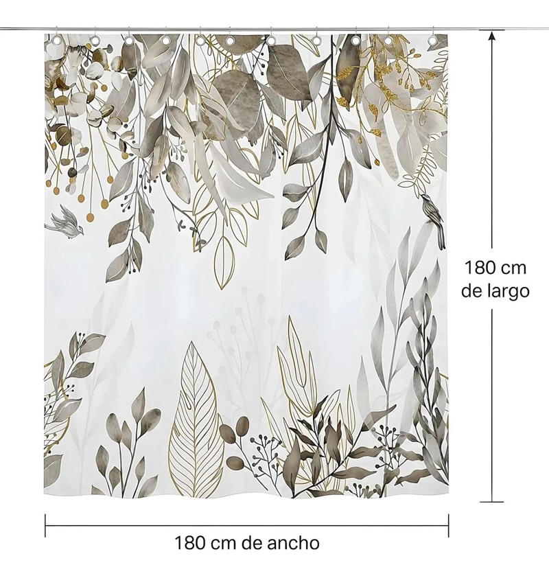 CORTINA DE BAÑO CON FORRO IMPERMEABLE 180X180 CM - 3
