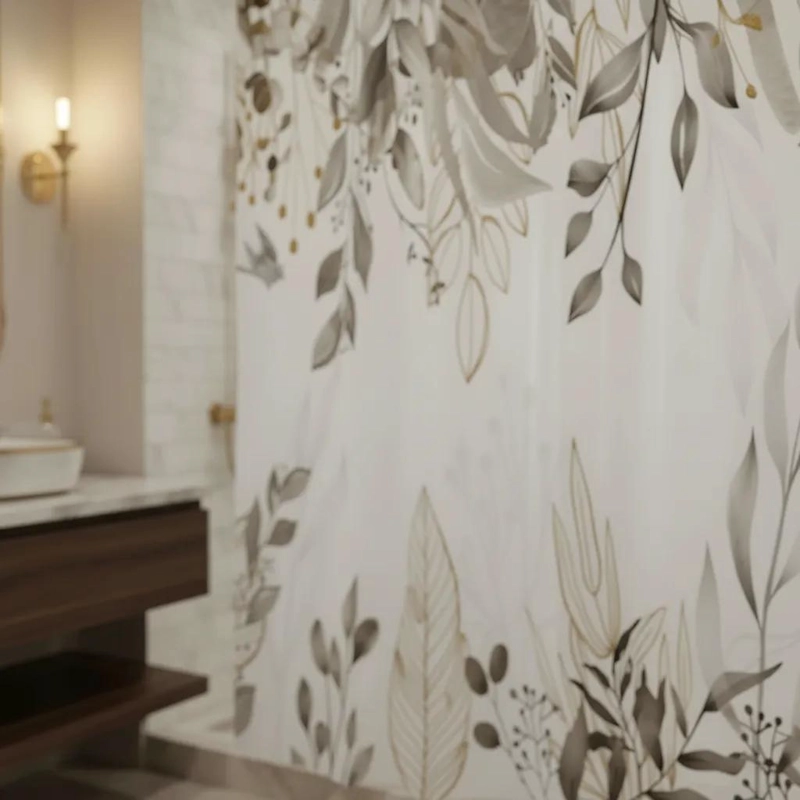 CORTINA DE BAÑO CON FORRO IMPERMEABLE 180X180 CM - 7