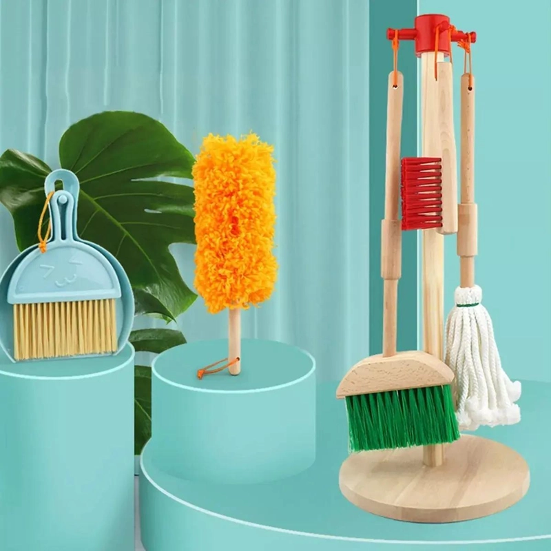 KIT DE LIMPIEZA DIDACTICO DE MADERA PARA NIÑOS - 7