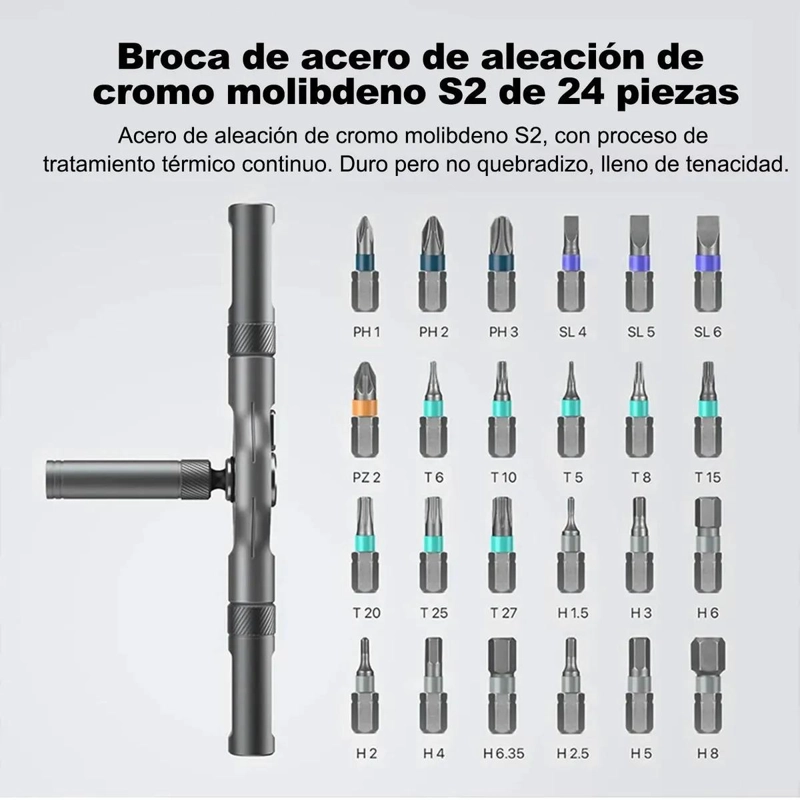 KIT DE DESTORNILLADORES 24 EN 1 CON PUNTAS MAGNE TICAS INTERCAMBIABLES - 3