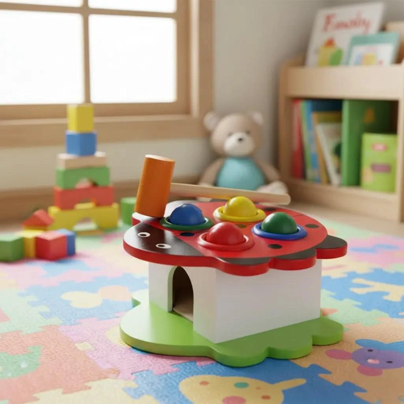 MARTILLO DIDACTICO DE MADERA PARA DESARROLLO INFANTIL - 1