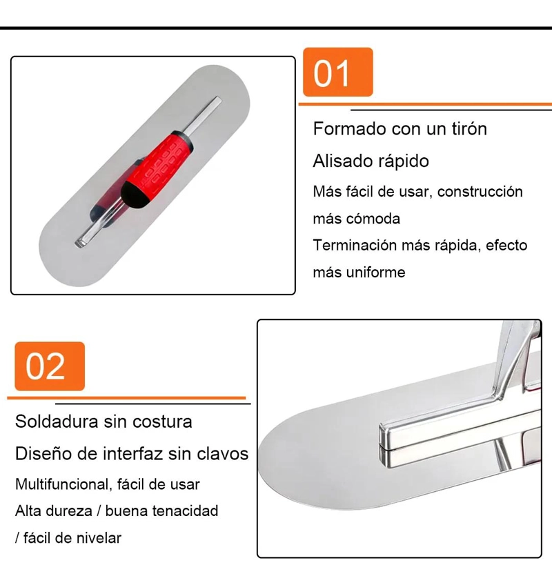 LLANA DE ENLUCIDO CURVA DE ACERO INOXIDABLE 40 CM - 3