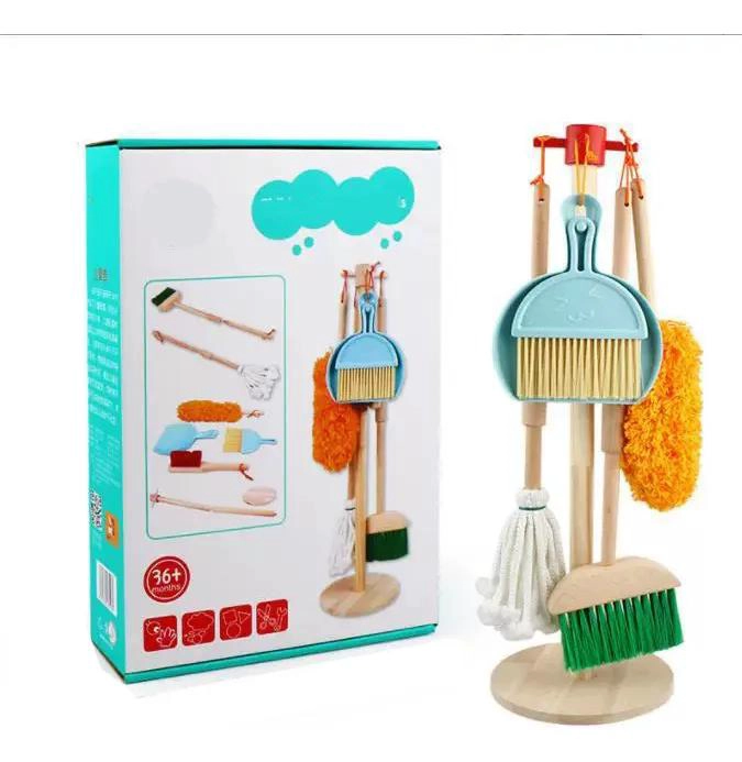 SET DE ASEO DIDACTICO DE MADERA PARA NIÑOS - 1