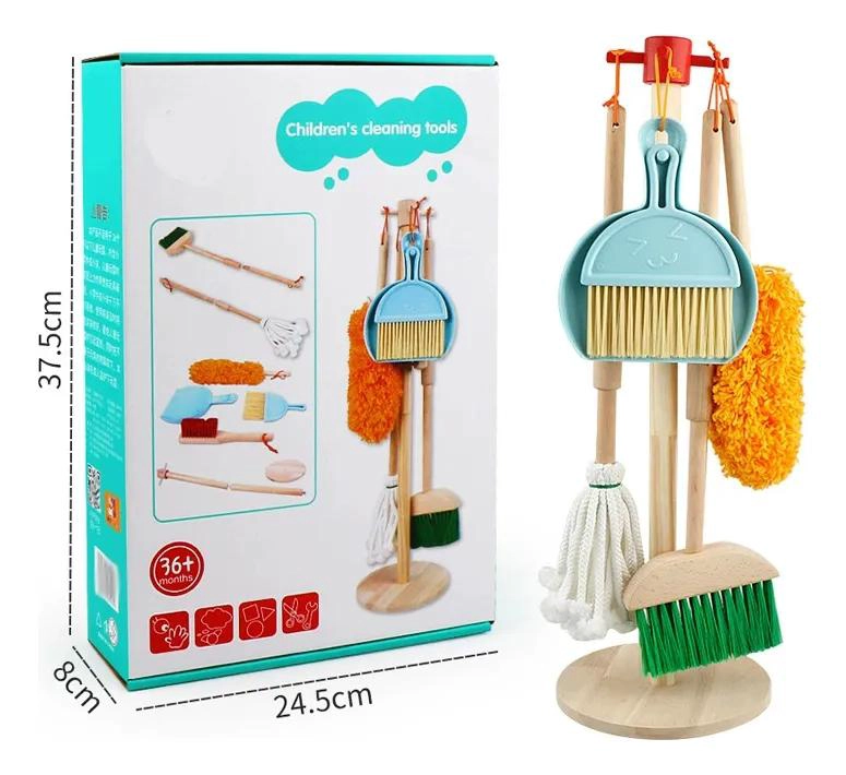 SET DE ASEO DIDACTICO DE MADERA PARA NIÑOS - 5