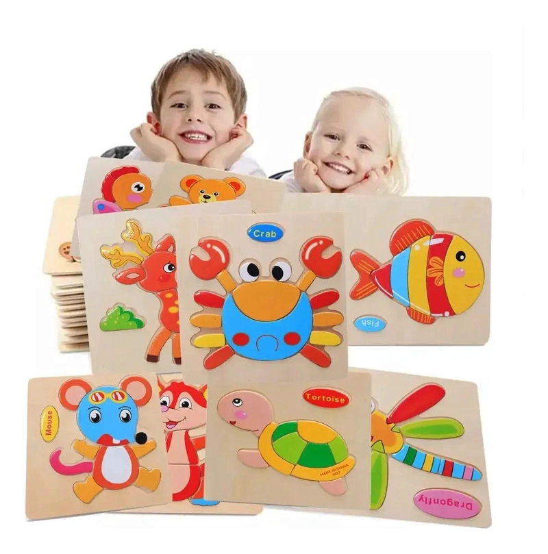 ROMPECABEZAS DE MADERA PARA NIÑOS CON FIGURAS DE ANIMALES - 1