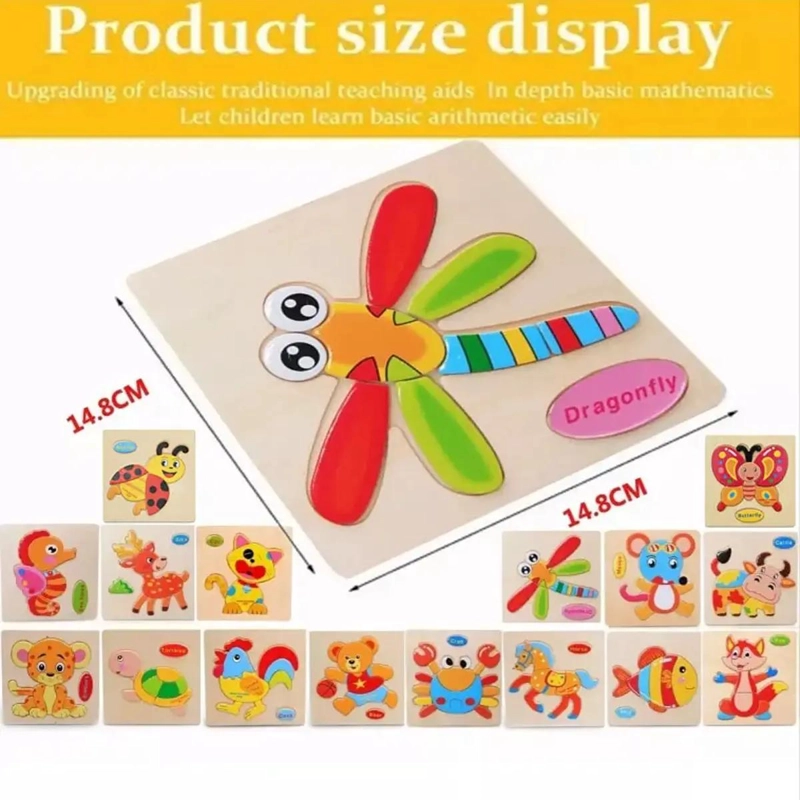ROMPECABEZAS DE MADERA PARA NIÑOS CON FIGURAS DE ANIMALES - 2