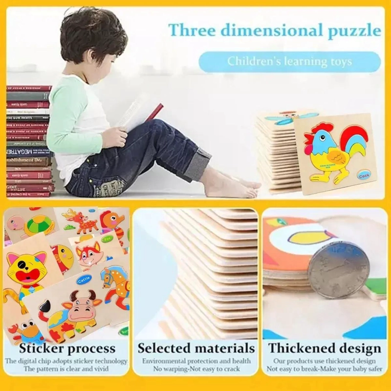 ROMPECABEZAS DE MADERA PARA NIÑOS CON FIGURAS DE ANIMALES - 5