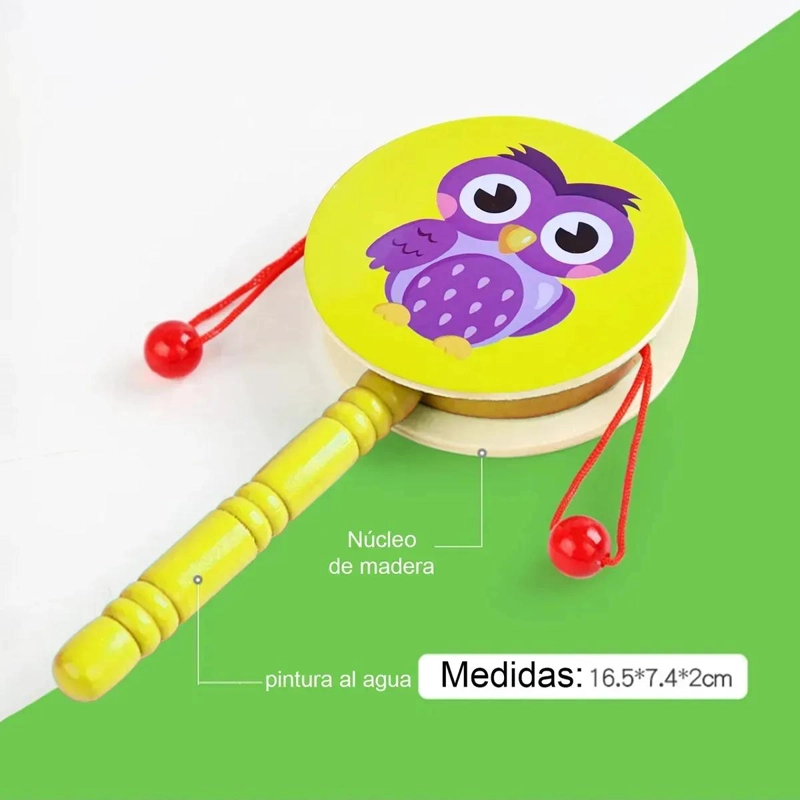 SET DE 8 INSTRUMENTOS MUSICALES DE MADERA PARA NIÑOS MULTICOLOR - 5