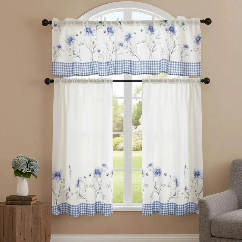 VISILLO ELEGANTE PARA COCINA 100% POLIE STER Y LUZ NATURAL - 3