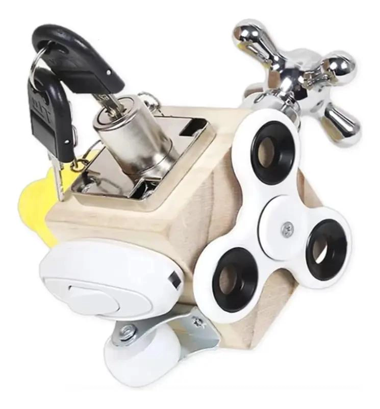 CUBO DIDACTICO SENSORIAL DE MADERA PARA NIÑOS - 2