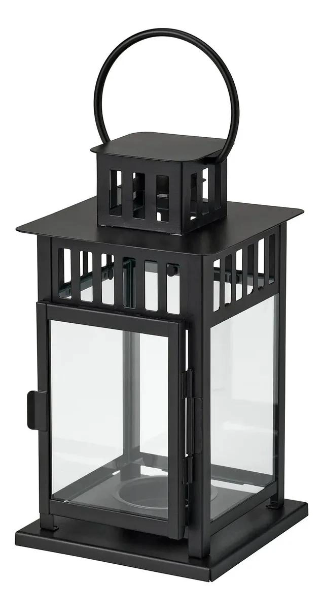 FAROL DECORATIVO NEGRO DE 20 CM PARA INTERIORES Y EXTERIORES - 1
