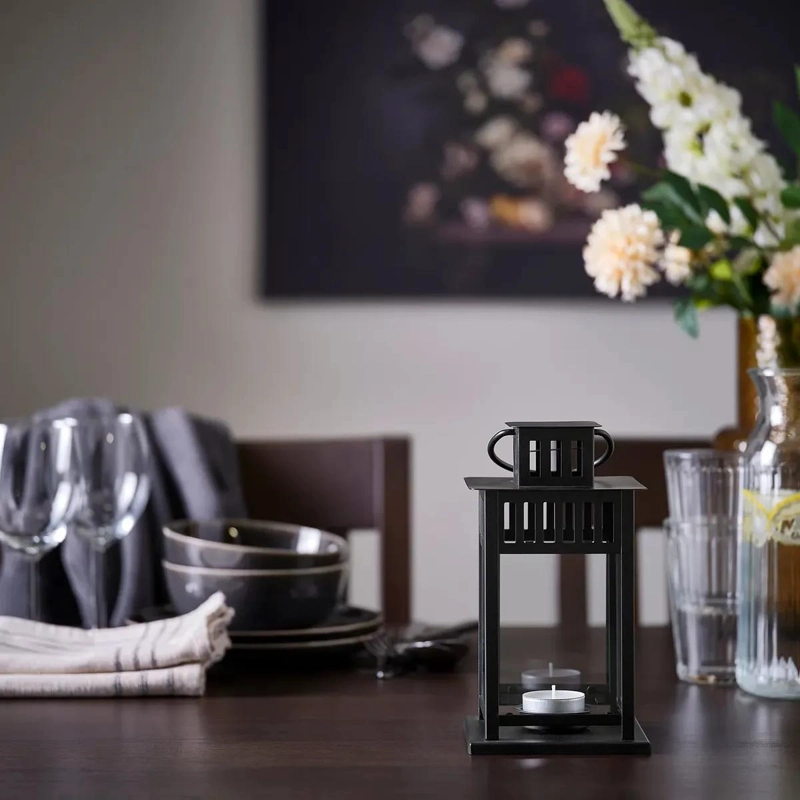 FAROL DECORATIVO NEGRO DE 20 CM PARA INTERIORES Y EXTERIORES - 2