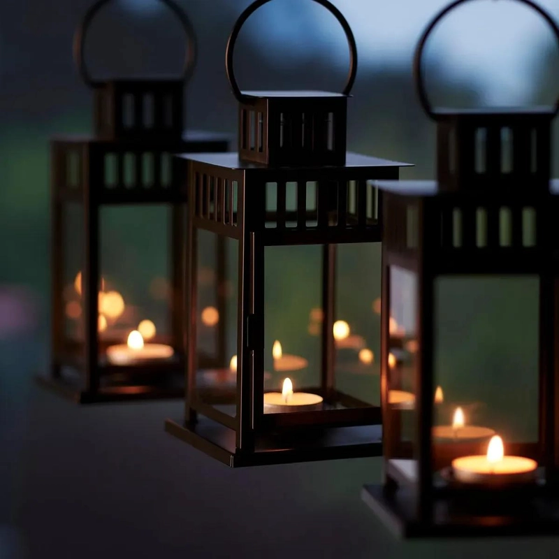 FAROL DECORATIVO NEGRO DE 20 CM PARA INTERIORES Y EXTERIORES - 5