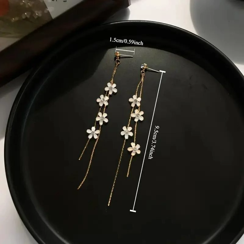 AROS LARGOS CON DISEÑO DE FLORES Y HADAS ELEGANTES - 3