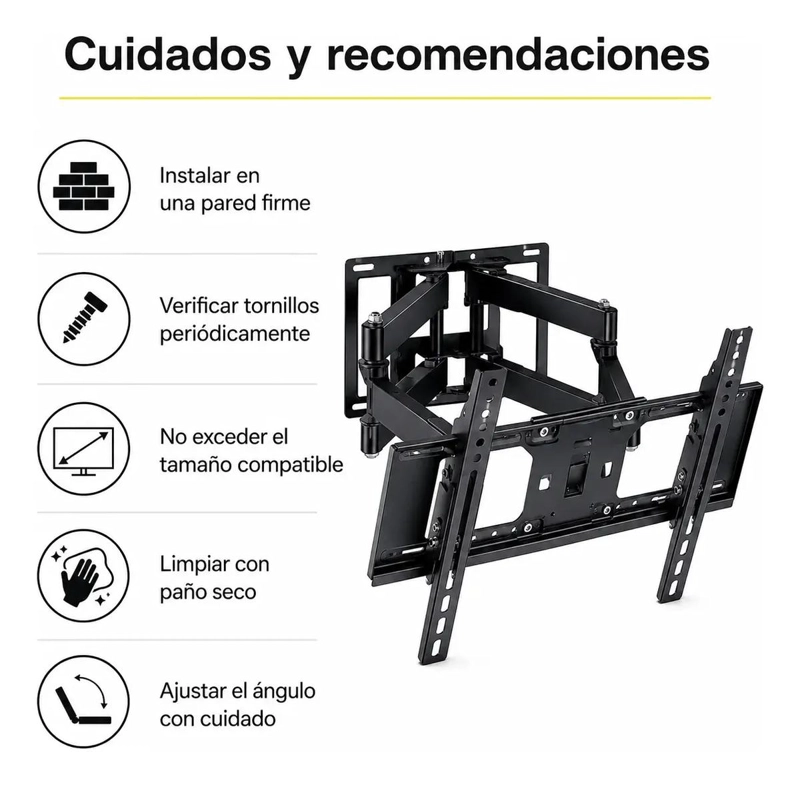 SOPORTE DE PARED ARTICULADO PARA TELEVISORES DE 40 A 80 PULGADAS - 8