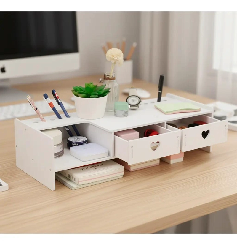 SOPORTE DE ESCRITORIO MULTIUSO CON 2 COMPARTIMIENTOS - 1