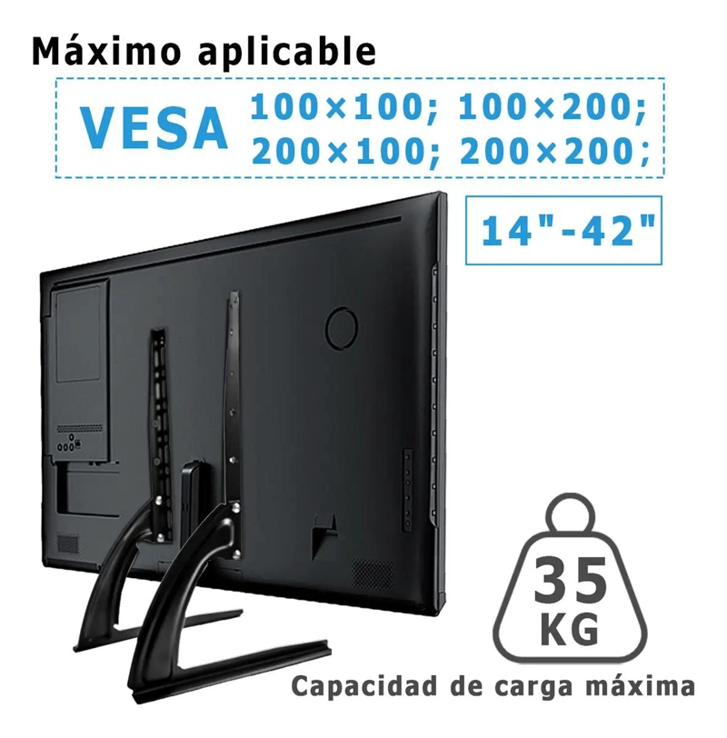SOPORTE AJUSTABLE PARA TV DE 14 A 42 PULGADAS CON BASE ESTABLE - 3