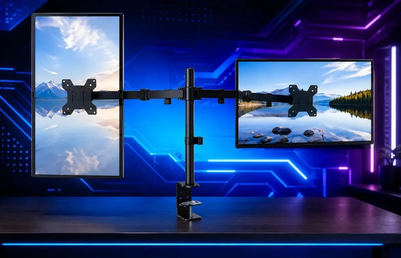 SOPORTE DOBLE ARTICULADO PARA DOS MONITORES DE 14 A 32 PULGADAS - 10