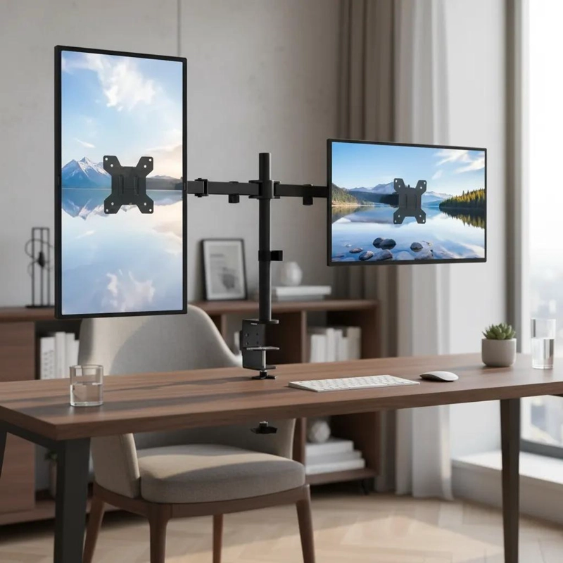 SOPORTE DOBLE ARTICULADO PARA DOS MONITORES DE 14 A 32 PULGADAS - 8