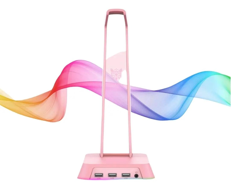 SOPORTE PARA AURICULARES RGB CON PUERTOS USB Y AUX - 5
