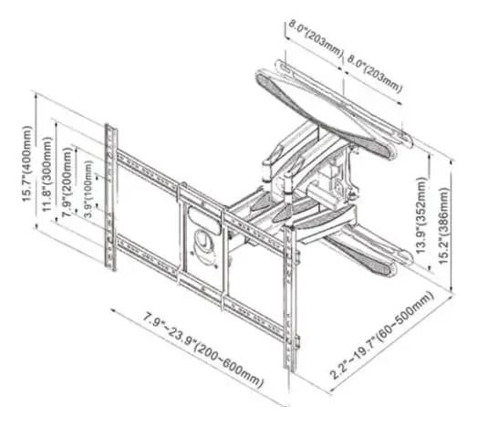 SOPORTE DOBLE PARED PARA TELEVISORES DE 55 A 85 PULGADAS - 6
