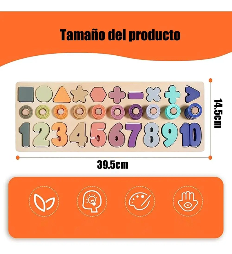 JUGUETE EDUCATIVO DE MADERA PARA APRENDER MATEMATICAS - 2
