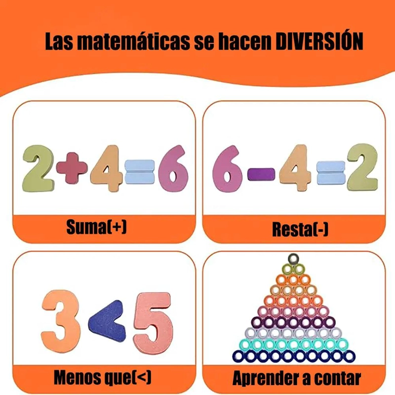 JUGUETE EDUCATIVO DE MADERA PARA APRENDER MATEMATICAS - 3