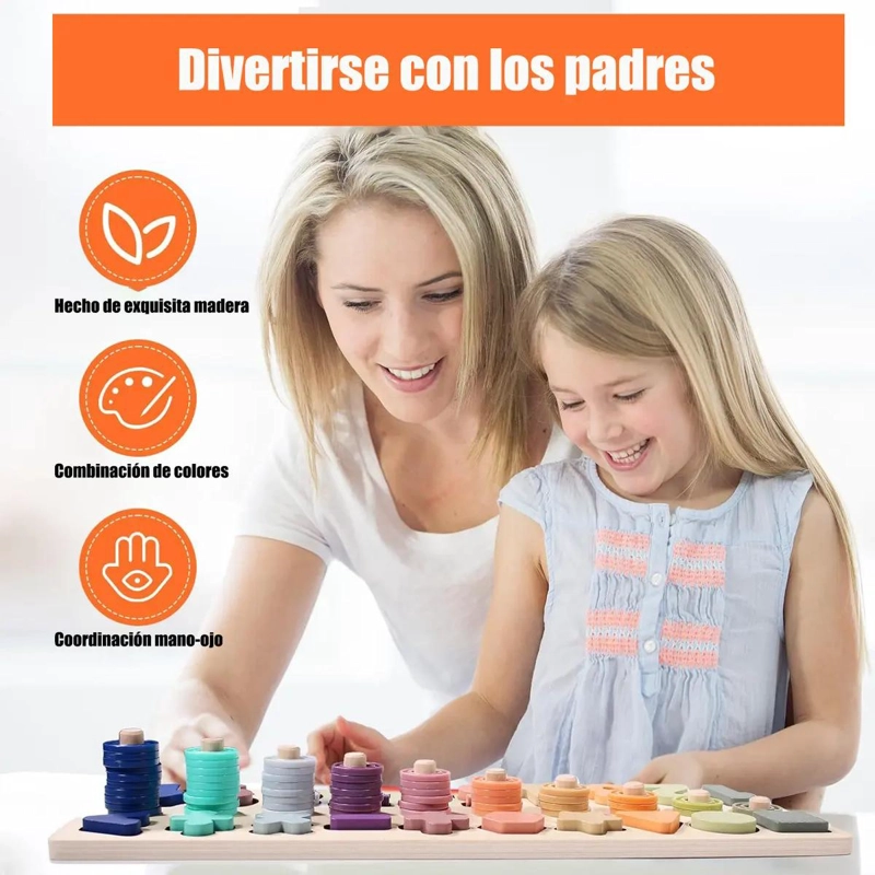 JUGUETE EDUCATIVO DE MADERA PARA APRENDER MATEMATICAS - 5