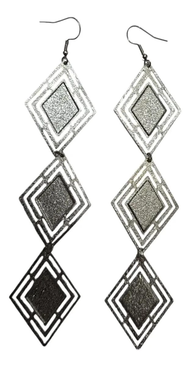 AROS COLGANTES LARGOS EN DISEÑO ROMBOIDAL ELEGANTE - 1