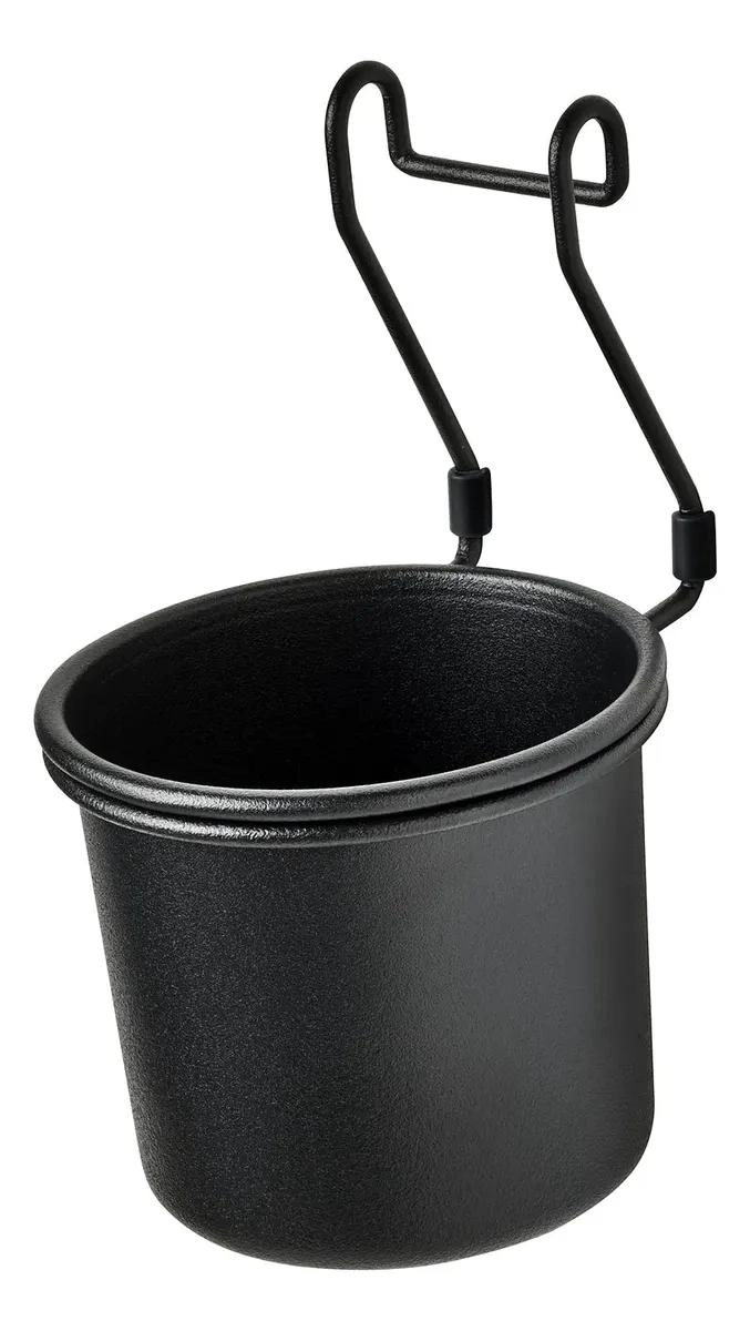 CONTENEDOR DE COCINA NEGRO DE ACERO CON DRENAJE 14X16 CM - 1