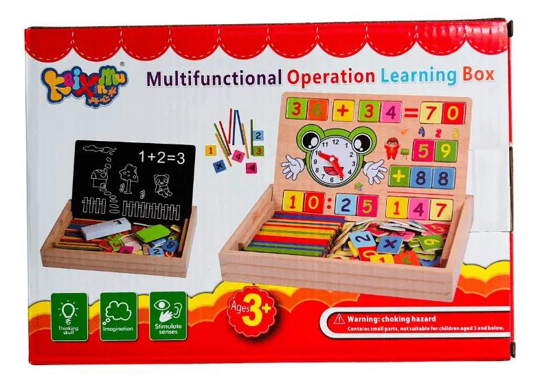 CAJA DE MADERA PARA APRENDIZAJE MATEMATICO INFANTIL - 1
