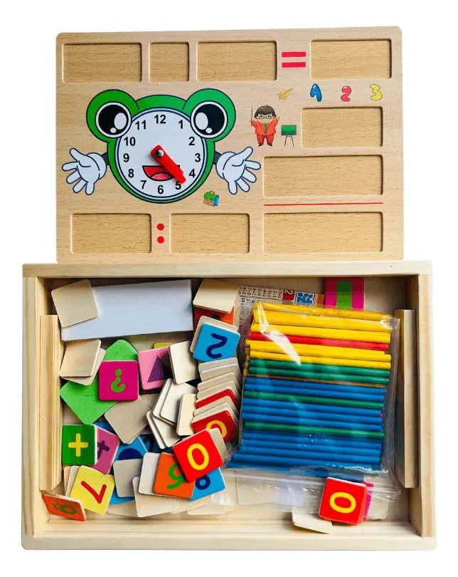 CAJA DE MADERA PARA APRENDIZAJE MATEMATICO INFANTIL - 2