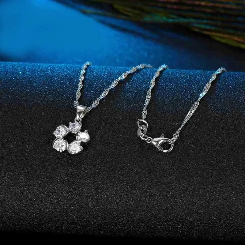 CONJUNTO DE AROS Y COLLAR DE PLATA 925 CON ZIRCONIA CUBICA - 6