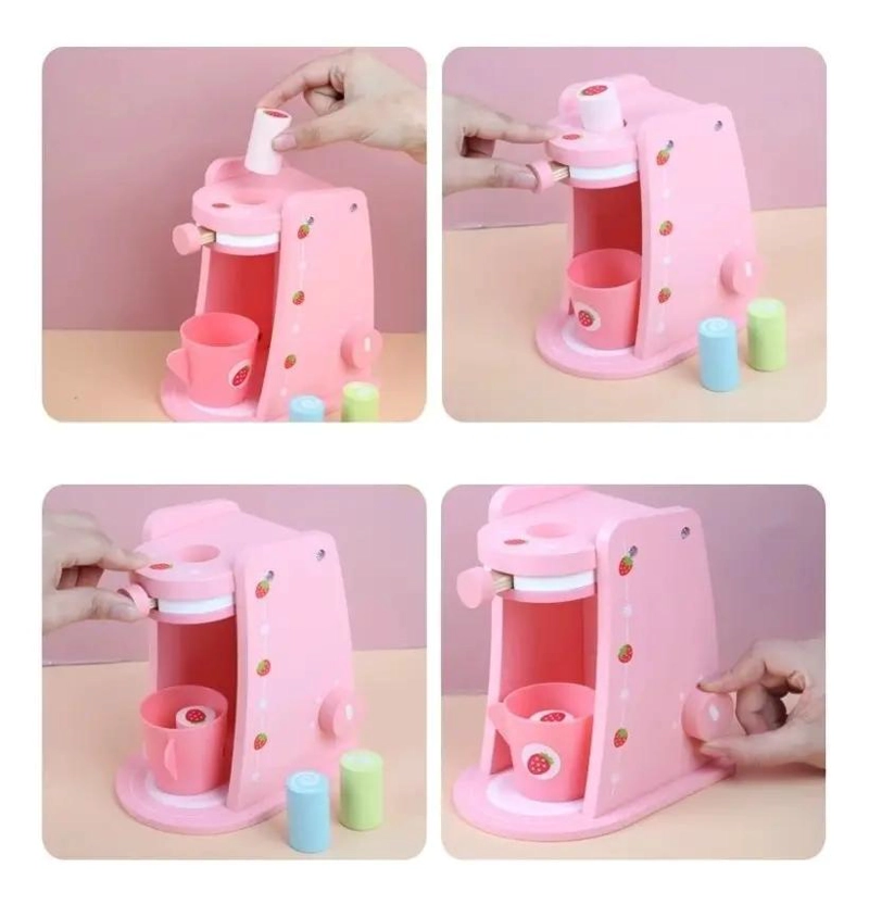 JUEGO DE MADERA COCINA CAFETERA PARA NIÑAS - 4