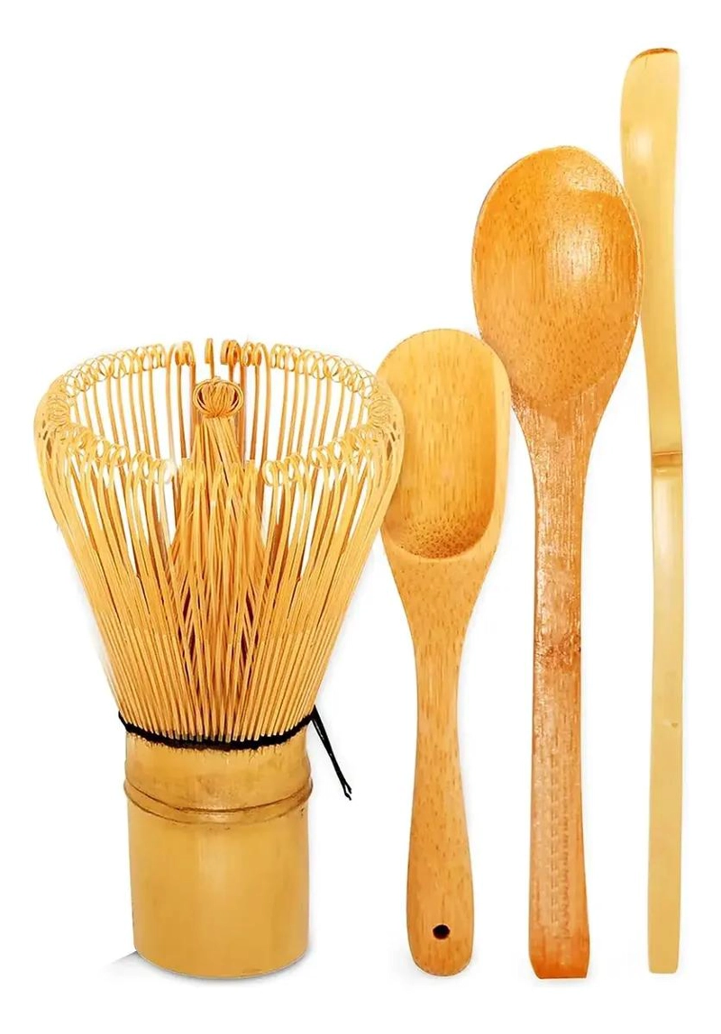 JUEGO DE UTENSILIOS DE BAMBU PARA PREPARAR TE  MATCHA CON BATIDOR Y CUCHARAS - 9