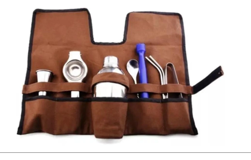 BOLSO DE ALMACENAMIENTO PARA BARTENDER CON 5 BOLSILLOS Y LONA IMPERMEABLE - 4